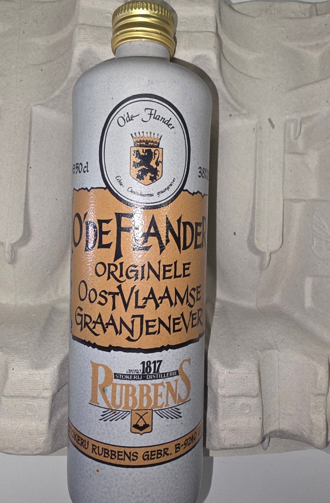 O'de Flander Originele Oost-Vlaamse Graanjenever – Rubbens D, Verzamelen, Ophalen, Vol