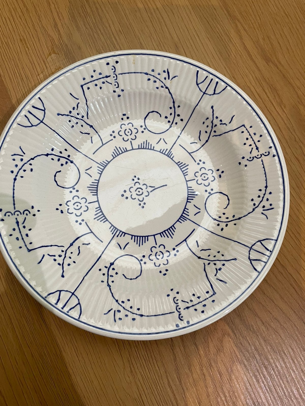 8 diepe Boch Copenhagen borden – vintage Boch La Louvière, Ophalen