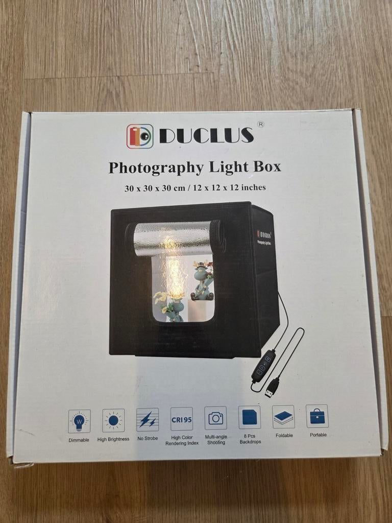 DUCLUS Fotostudio Lichtbox 30x30x30 cm – nieuwstaat – comple, Ophalen