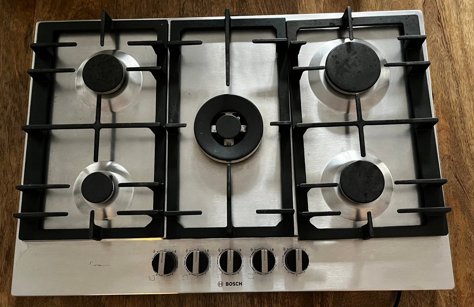 Bosch Series 6 Gaskookplaat 75cm – PCQ7A5B90, Electroménager, Tables de cuisson, Utilisé, Encastré, 5 zones de cuisson ou plus