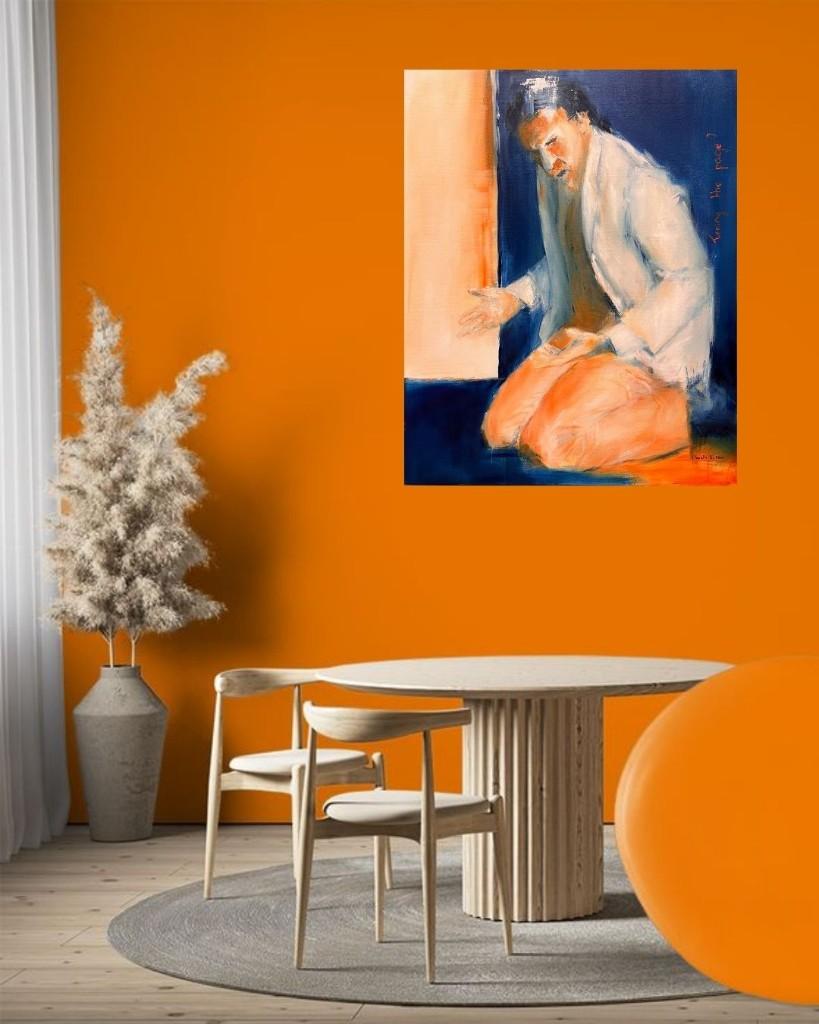 Schilderij painting ‘Turning the page?’ – Oil on canvas, Ophalen