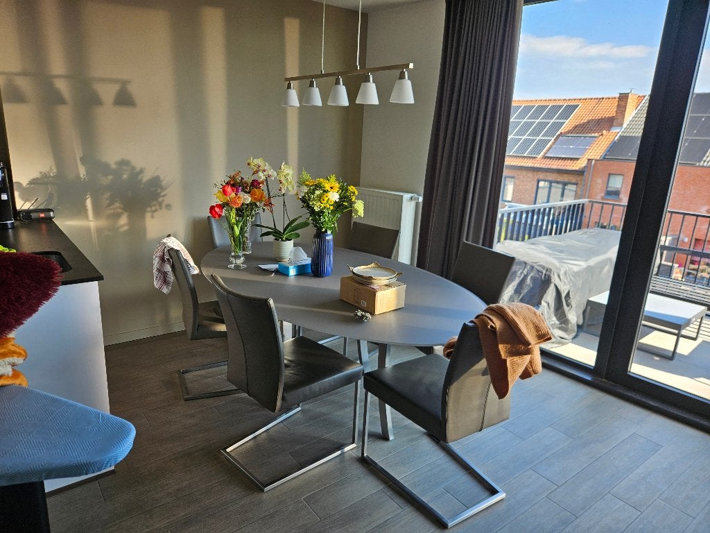 Eettafel - ovaal, glas 128x210 CM, Huis en Inrichting, Tafels | Eettafels, Ophalen, 100 tot 150 cm, 200 cm of meer, Zo goed als nieuw