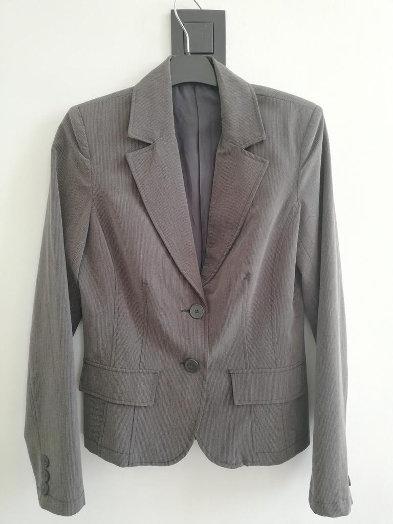 Veste neuve légère grise en tissu rayé, Enlèvement ou Envoi, Neuf, Taille 38/40 (M), Gris