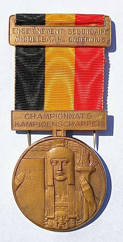 medaille Geo Verbanck Pallas Athena middelbaar onderwijs, Ophalen of Verzenden, Brons