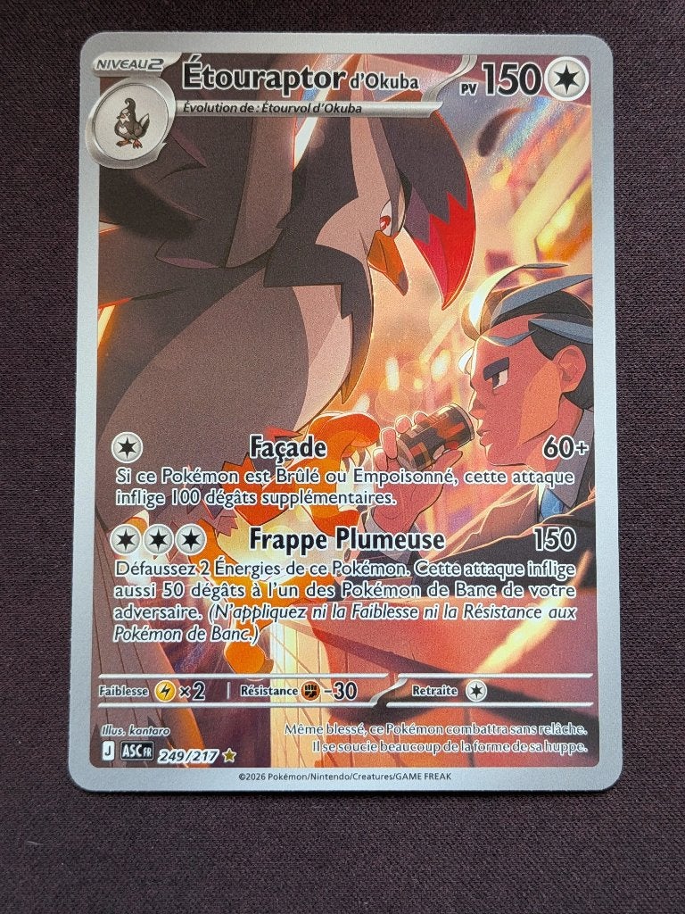 Etouraptor d'Okuba 249/217 FR (carte Pokémon), Enlèvement ou Envoi, Comme neuf, Cartes en vrac