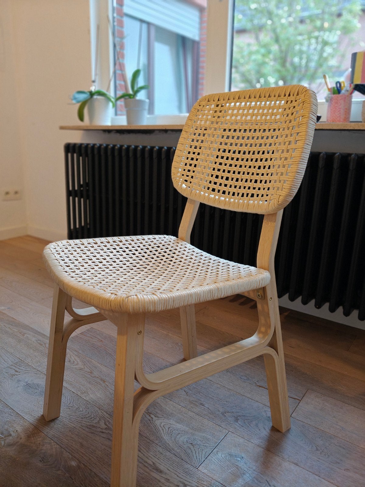 Eetstoelen 3 stuks licht bamboe (Ikea Voxlöv), Ophalen, Zo goed als nieuw, Drie
