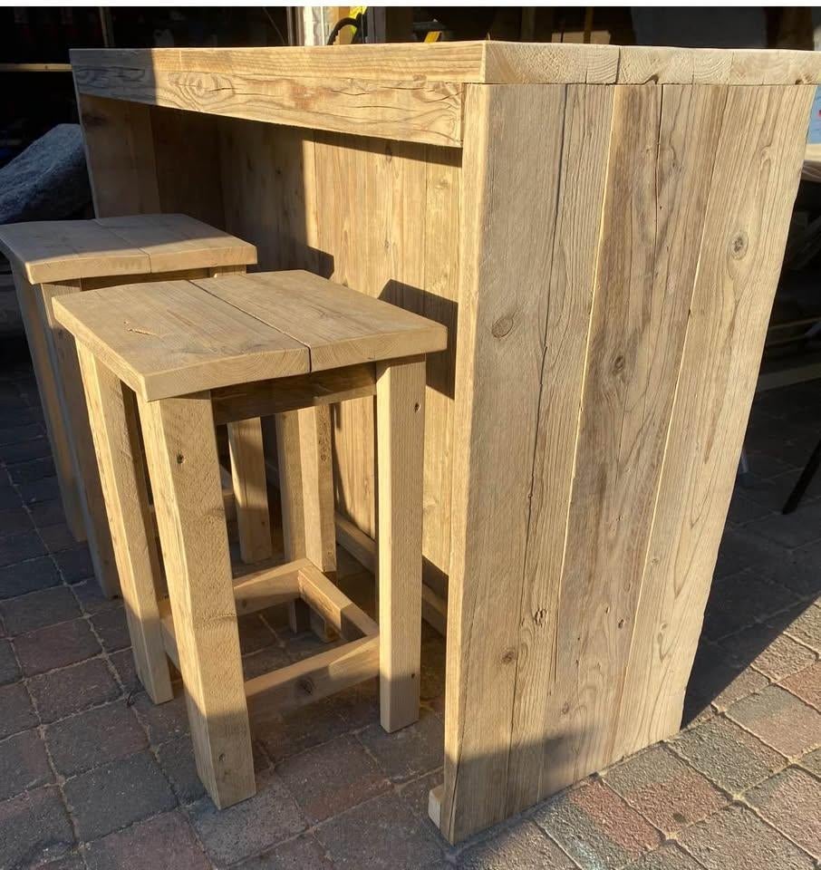 Prachtige houten barset – Toog met  krukken, Ophalen