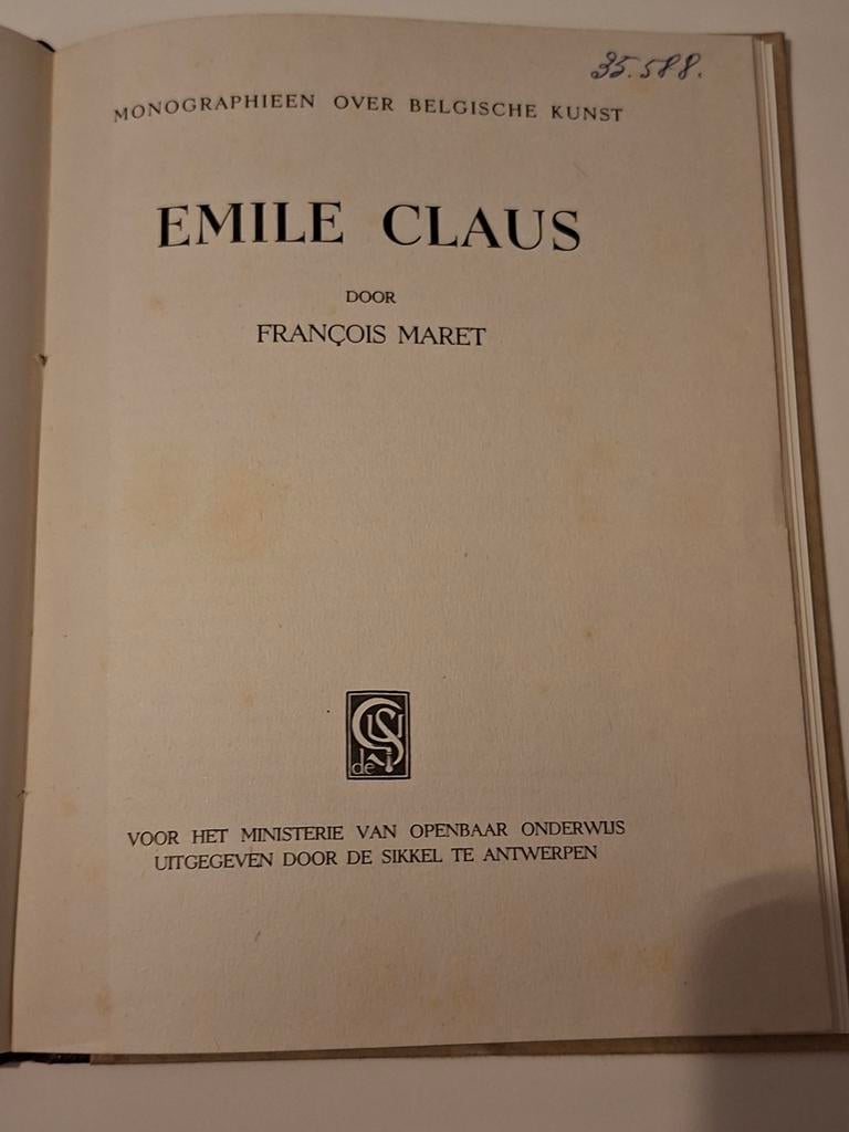 Emile Claus door François Maret 1949, Ophalen of Verzenden, Gelezen, Schilder- en Tekenkunst