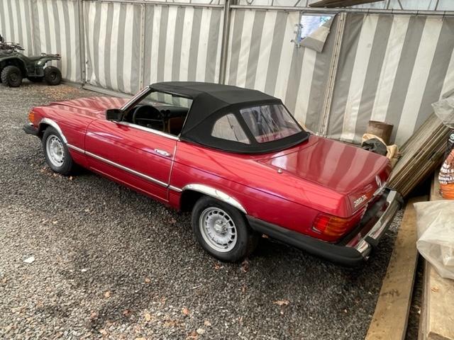 Mercedes Benz 380 SL R107 Roadster Red + Beige Leder 1985, Auto's, Lederen bekleding, Beige, Cabriolet, Bedrijf