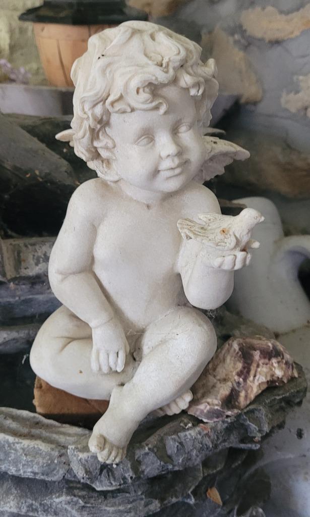 Statue d´ange avec Oiseau, Enlèvement, Comme neuf, Ange