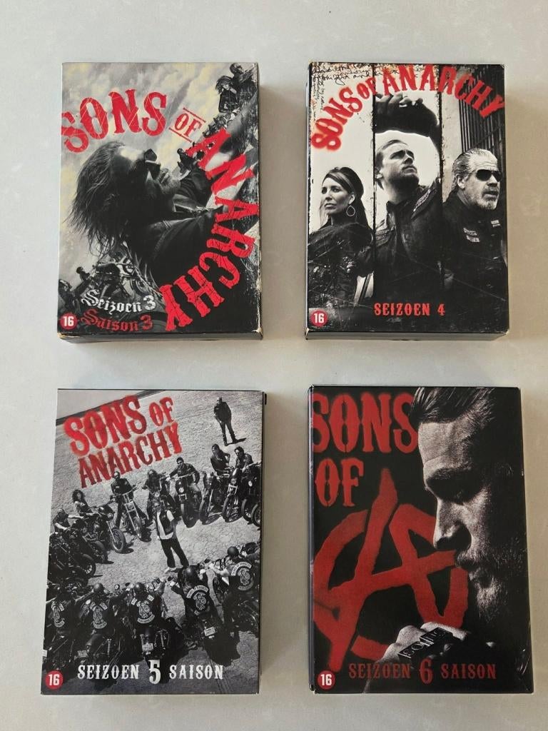 Sons of Anarchy - dvd sets - seizoen 3, 4, 5 en 6, Ophalen, Zo goed als nieuw, Overige genres