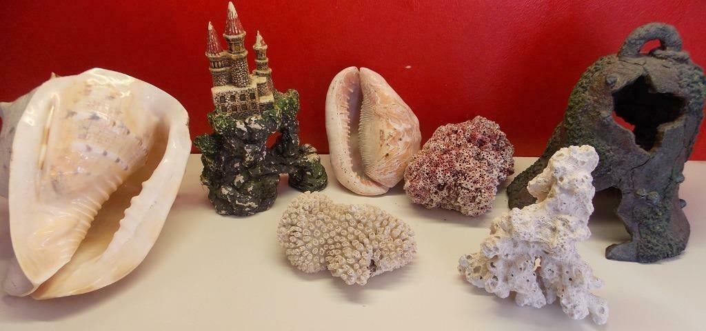 Lot de 8 magnifiques décorations pour aquarium. Parfait état, Animaux & Accessoires, Enlèvement ou Envoi, Comme neuf