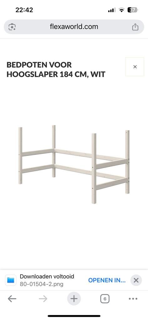Flexa onderstel voor hoogslaper, Ophalen, Hoogslaper, Eenpersoons, 200 cm