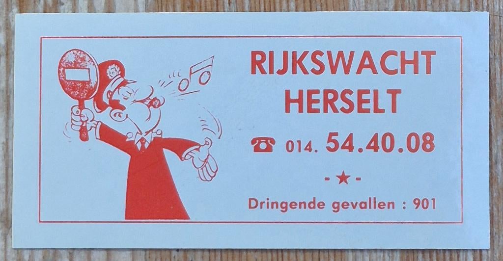 Jean-Pol sticker Rijkswacht Herselt Kramikske Sammy, Verzamelen, Ophalen of Verzenden, Overige figuren, Zo goed als nieuw, Plaatje, Poster of Sticker