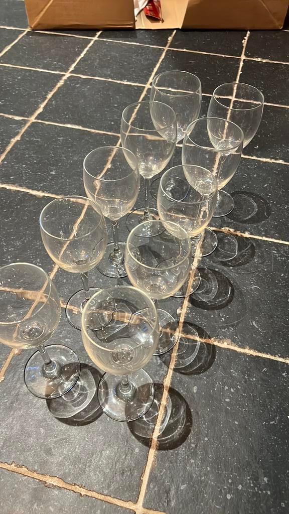 Luminarc France glazen – set van 10 (4 groot + 6 klein), Ophalen, Zo goed als nieuw, Overige typen