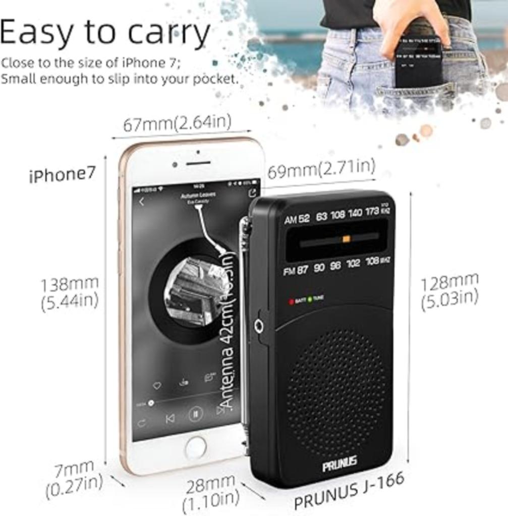 Radio de poche à transistor LIVRAISON RAPIDE ET GRATUITE, Neuf, -, -, PRUNUS