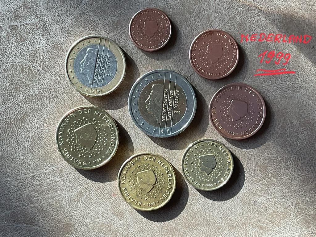 EUROMUNTEN NEDERLAND 1999 v 1ct tem 2€ mooie staat, Postzegels en Munten, Munten | Europa | Euromunten, Ophalen of Verzenden, België
