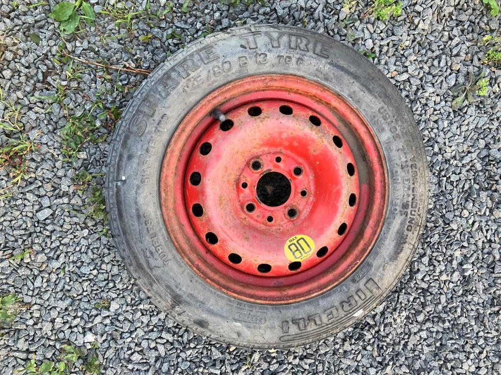 Reservewiel 4 x 98 Fiat,  Lancia, Alfa Romeo, Auto-onderdelen, Banden en Velgen, Gebruikt, Ophalen of Verzenden, 135 mm, Personenwagen