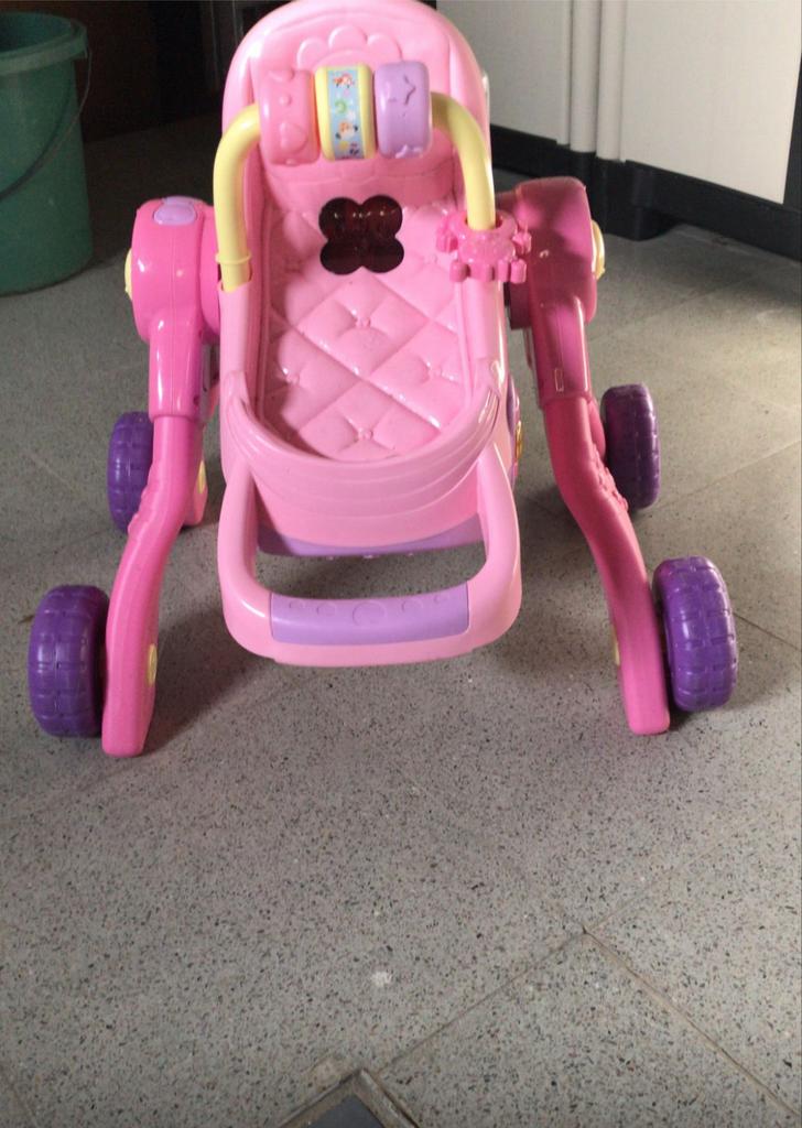 VTech 3-in-1 Loopwagen / Poppenbuggy – Roze & Paars, Ophalen, Zo goed als nieuw