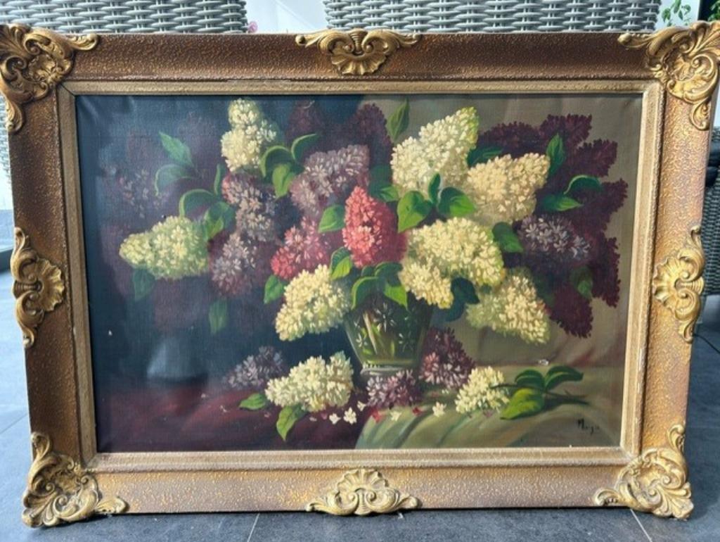 Schilderij  met bloemen, Ophalen