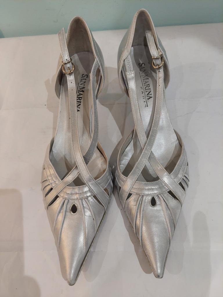 579C* SAN MARINA zilveren open pompen (39), Pumps, Overige kleuren, Verzenden, San marina