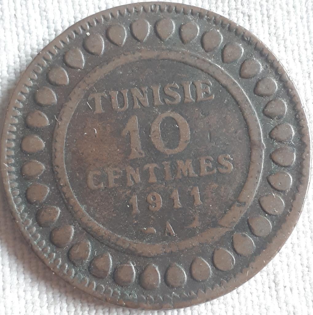 TUNESIE : 10 CENTIMES 1911 KM 263 Beter jaar, Ophalen of Verzenden, Overige landen, Losse munt