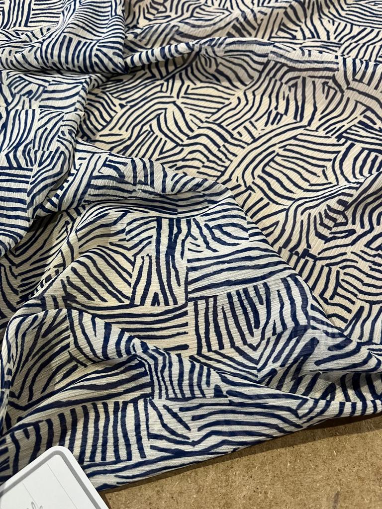 Prachtige indigo/witte print yoryu stof, 3m x 1,40m, Hobby en Vrije tijd, 120 cm of meer, Wit, Nieuw, Ophalen of Verzenden
