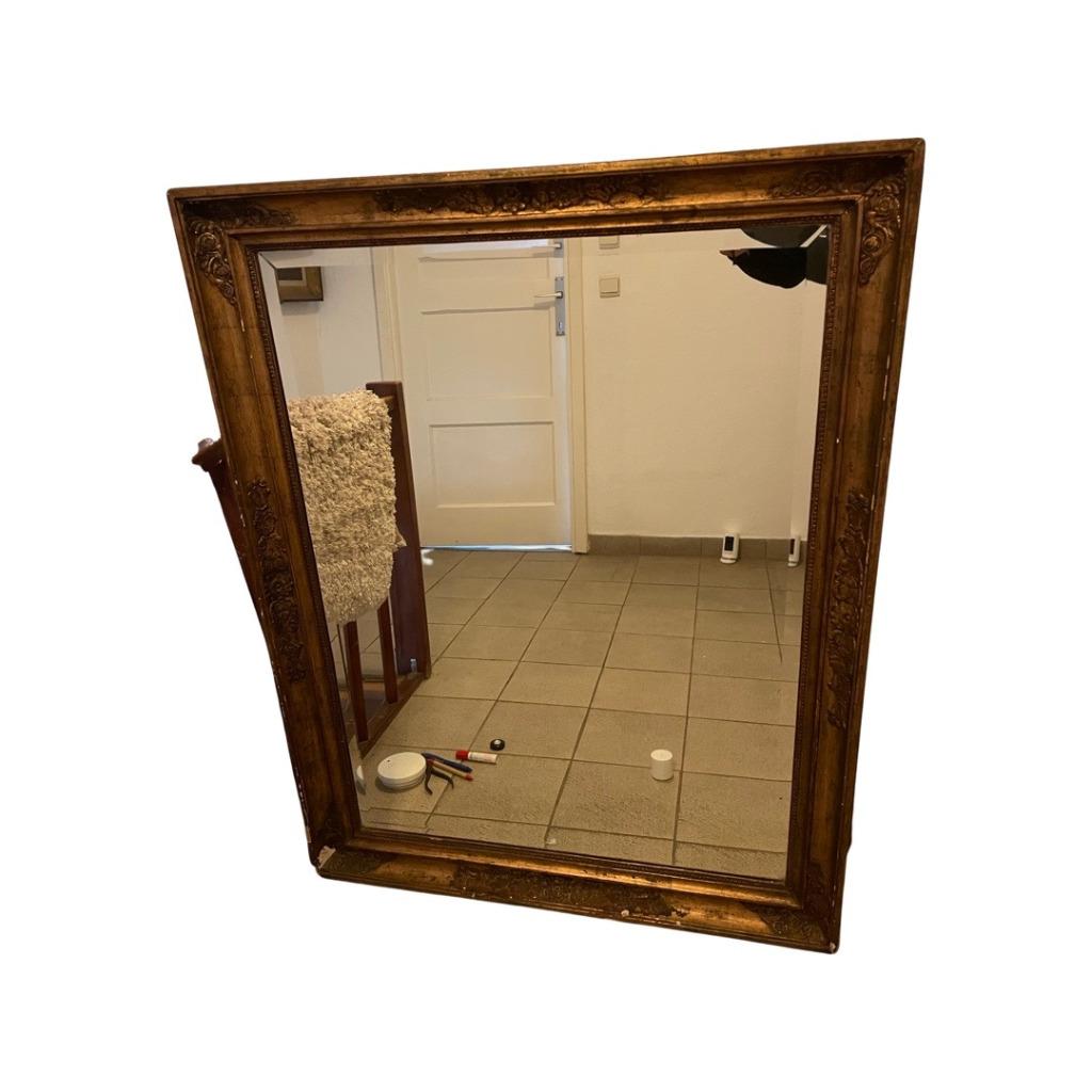Grand Miroir Rectangulaire de Style Empire - 19ème, Enlèvement, Rectangulaire, 50 à 100 cm, 100 à 150 cm