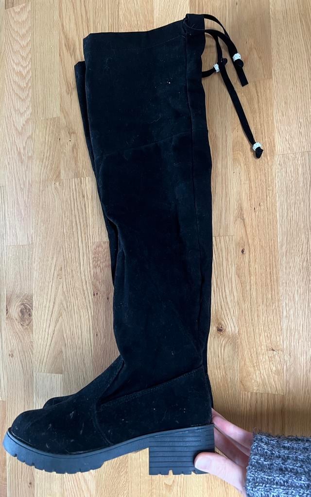 Cuissardes noires p.37, Gedragen, Zwart, Hoge laarzen