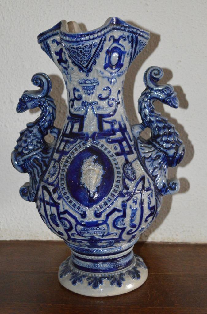 Duitse vaas Westerwald 1890-1900 31 cm hoog, Antiek en Kunst, Antiek | Vazen, Ophalen of Verzenden