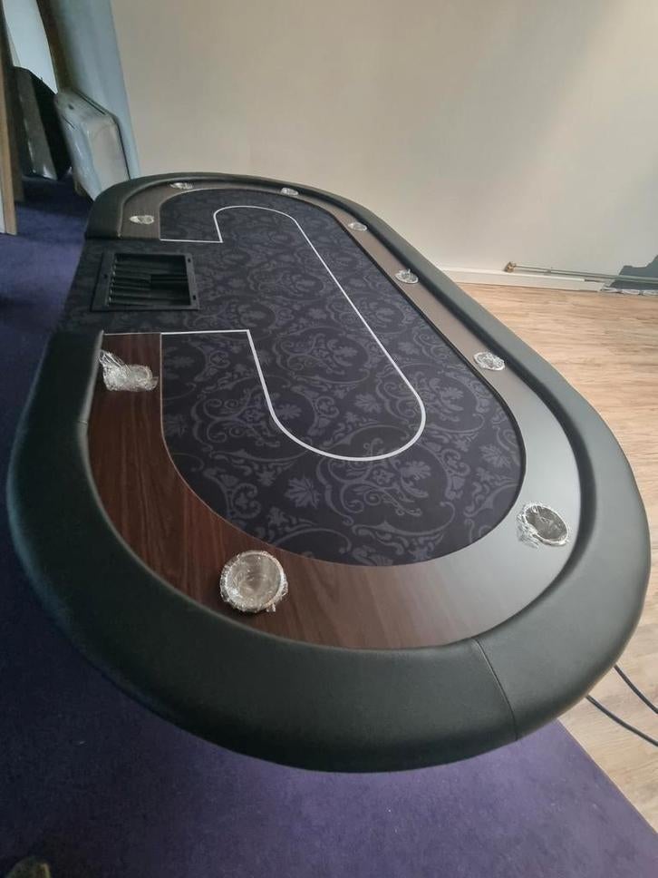 Nieuwe pokertafels met en zonder  tray 84 of 96 inch, Vijf spelers of meer, Ophalen of Verzenden, Nieuw