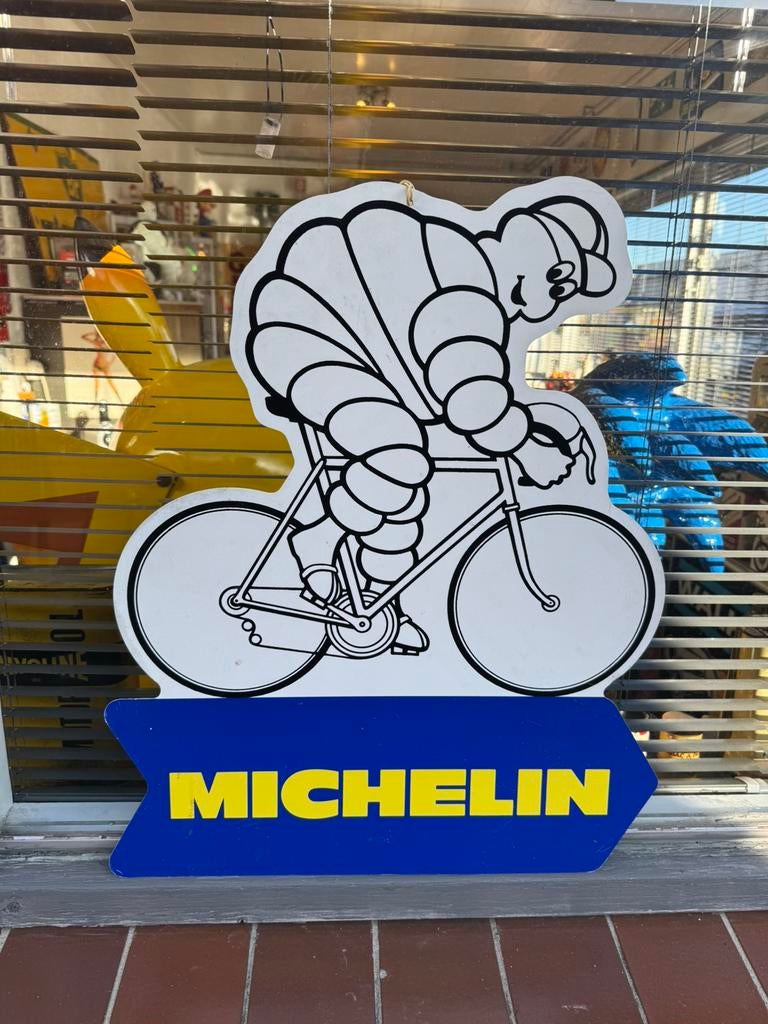 Vintage Michelin fietsbanden reclamebord, Ophalen of Verzenden, Zo goed als nieuw, Reclamebord