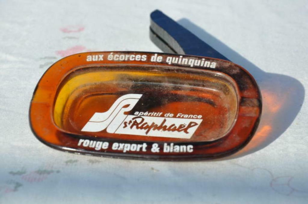 §  cendrier publicitaire st raphael verre ocre, Verzamelen, Ophalen of Verzenden, Gebruikt, Overige typen