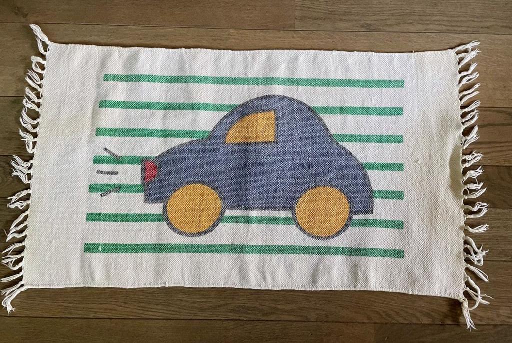 Kindertapijt auto stevig katoen, Kinderen en Baby's, Ophalen of Verzenden, Zo goed als nieuw, Kleed of Kussen