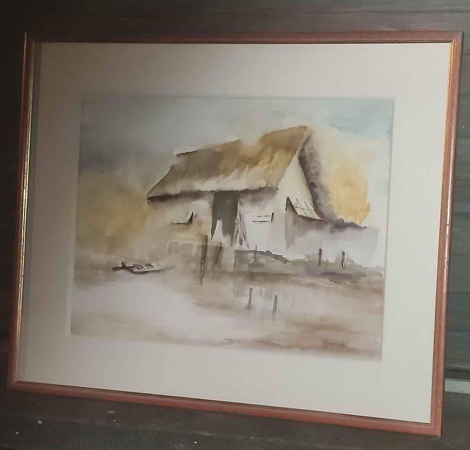 Aquarelle maison signe jirikoff, Enlèvement ou Envoi