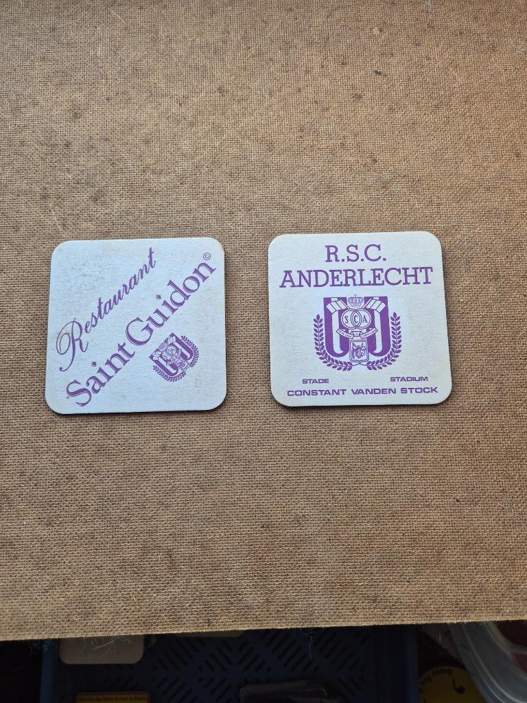 Sous bock Restaurant Saint Guidon - R.S.C. Anderlecht, Ophalen of Verzenden, Gebruikt, Viltje(s), Overige merken