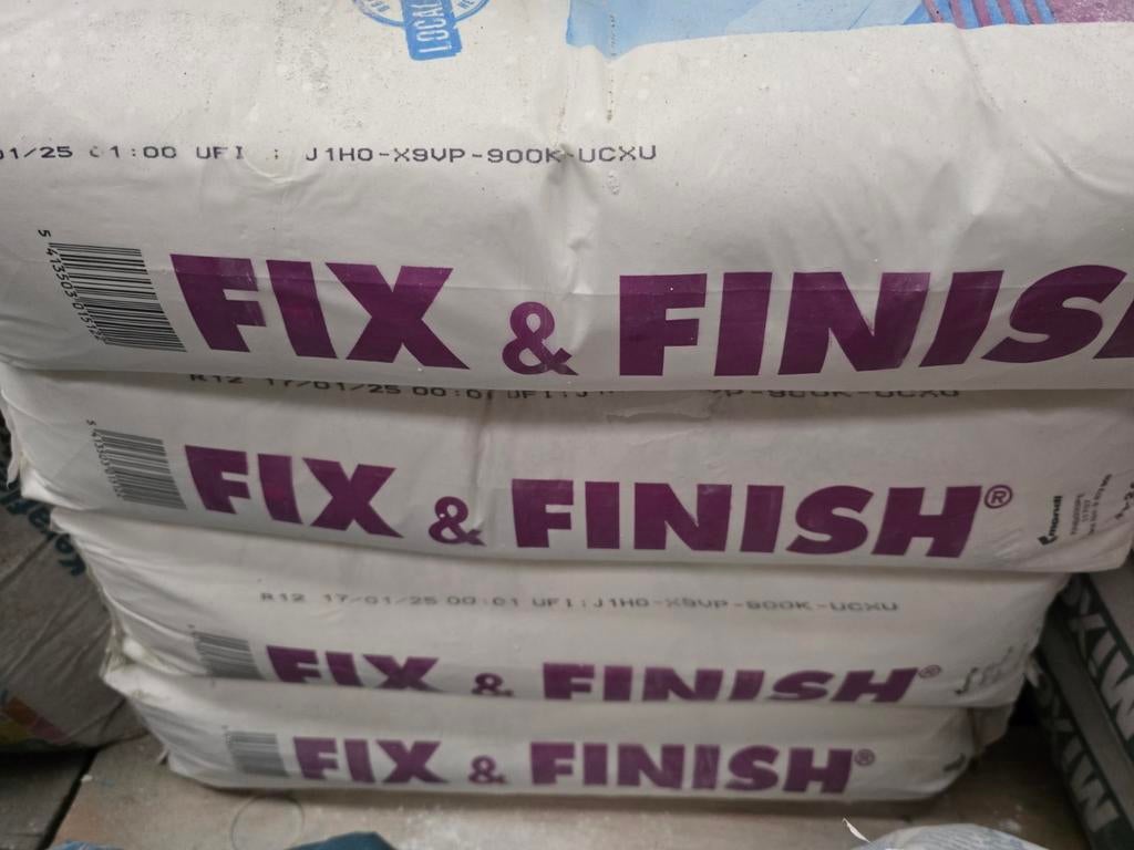 Bouwmaterialen, fix finish, mixem, tegelijm, Bricolage & Construction, Enlèvement