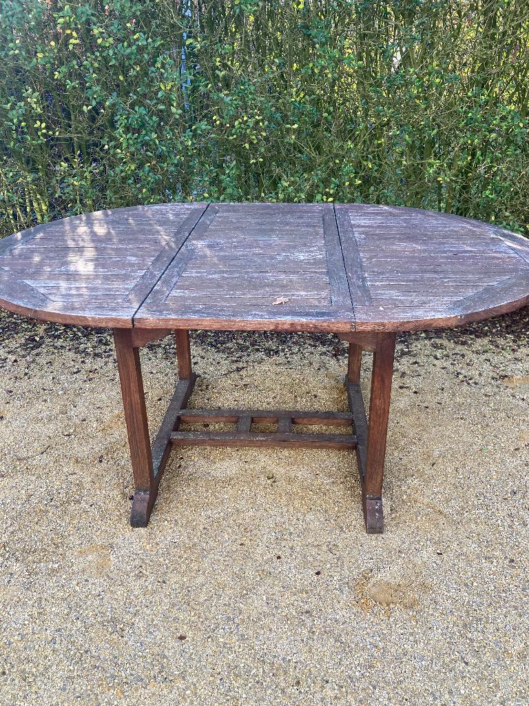 Houten tuintafel, Enlèvement, Utilisé, Ovale, Bois de teck
