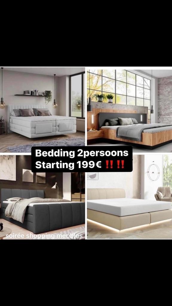BOXSPRING ‼️BOXSLEEP ‼️199€ BEDDING 2 PERSON START 99€, Huis en Inrichting, Verzenden, Nieuw