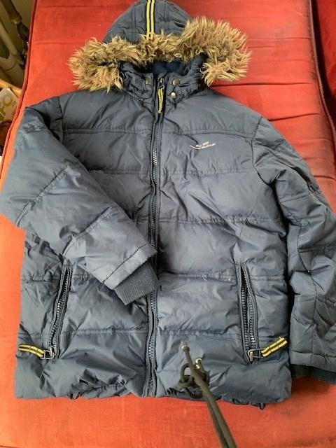 anorak bleu marine en plumes T. 10 ans, Garçon ou Fille, Enlèvement ou Envoi, Comme neuf, Manteau