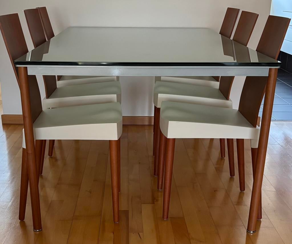 Glazen tafel - Italiaans ontwerp, Huis en Inrichting, Ophalen, Gebruikt, Glas