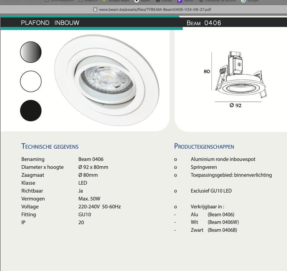 spot encastrable, Spot encastrable ou Spot mural, Enlèvement, Utilisé, Moderne