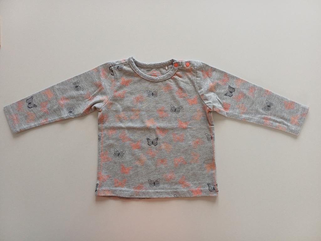 Grijze longsleeve T-shirt 'vlinder' maat 80 JBC, Kinderen en Baby's, Babykleding | Maat 80, Gebruikt, Meisje, JBC, Ophalen of Verzenden