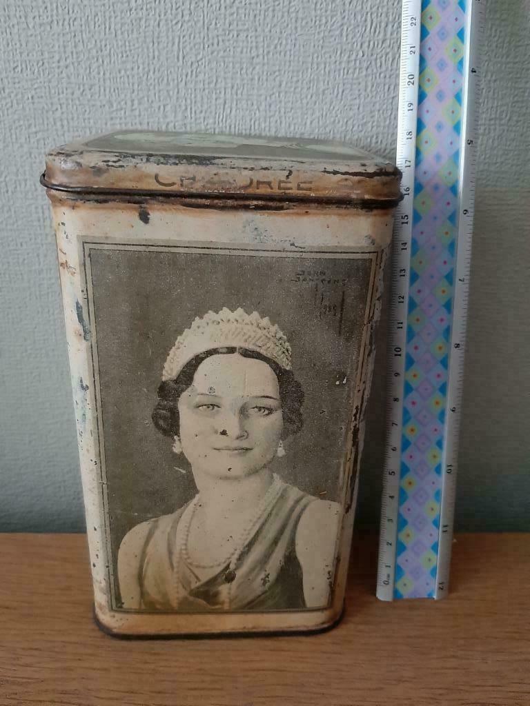 Blik Chicorée Koningin Astrid,Koning Leopold, hun 3 kinderen, Verzamelen, Ophalen of Verzenden, Gebruikt, Overige typen