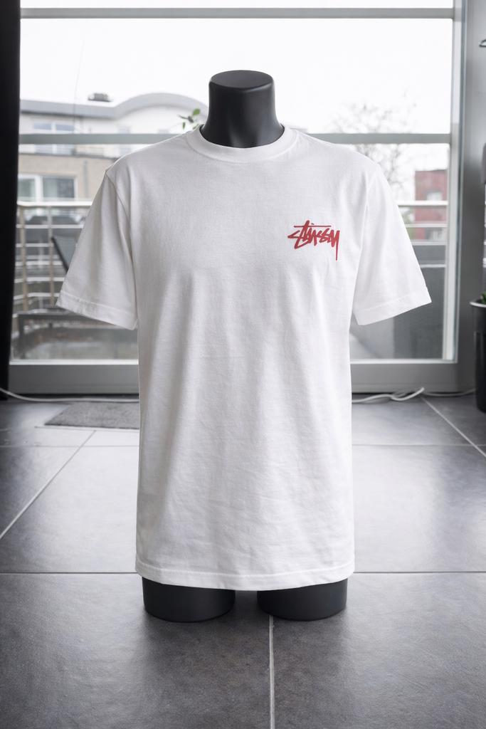 Stüssy T-shirt wit – maat L, Kleding | Heren, T-shirts, Verzenden, Zo goed als nieuw, Maat 52/54 (L), Wit