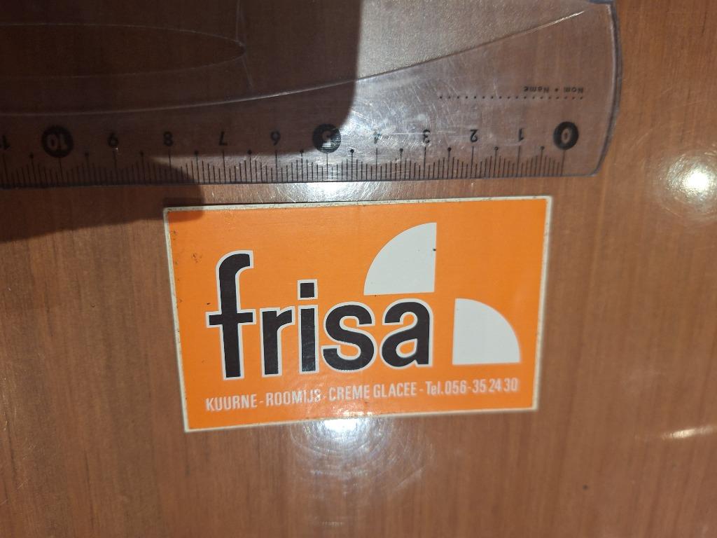 Vintage sticker frisa roomijs, Ophalen of Verzenden, Gebruikt, Merk