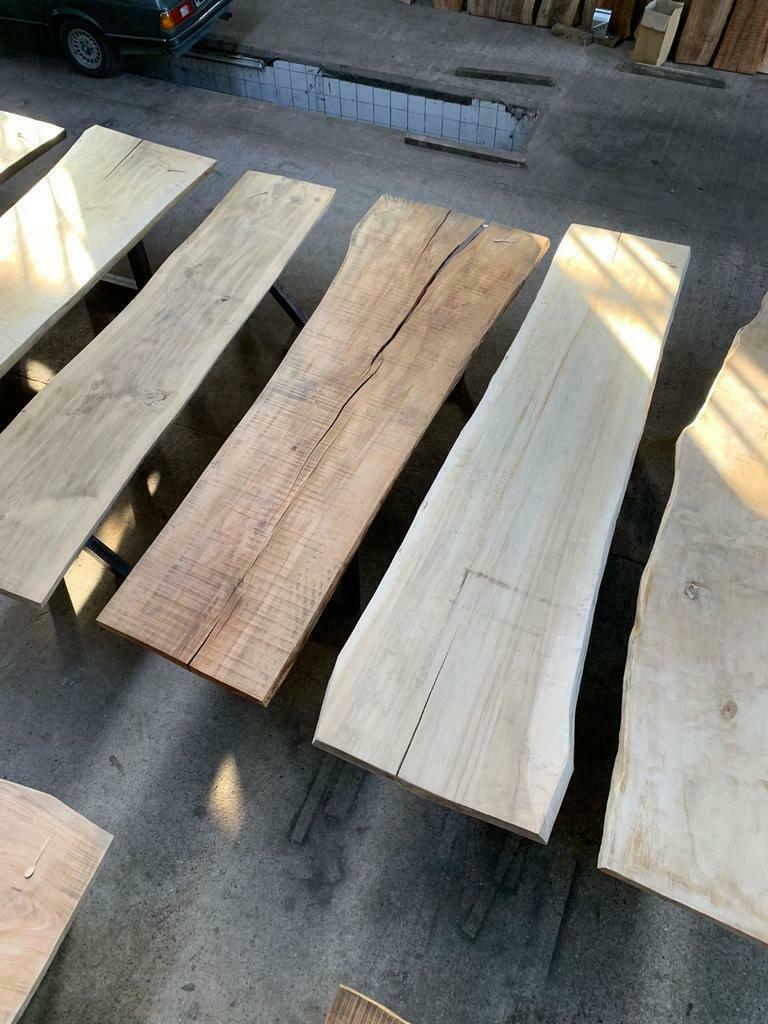 Boomstam tafels, tafelbladen onderstellen, Ophalen of Verzenden, Nieuw, Planken