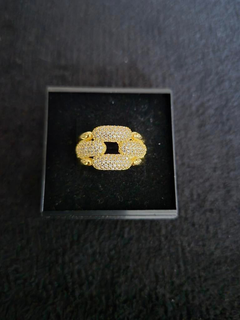 Nieuwe verguld zilveren ring maat 56, Bijoux, Sacs & Beauté, Bagues, Neuf, Enlèvement ou Envoi, Or, Femme