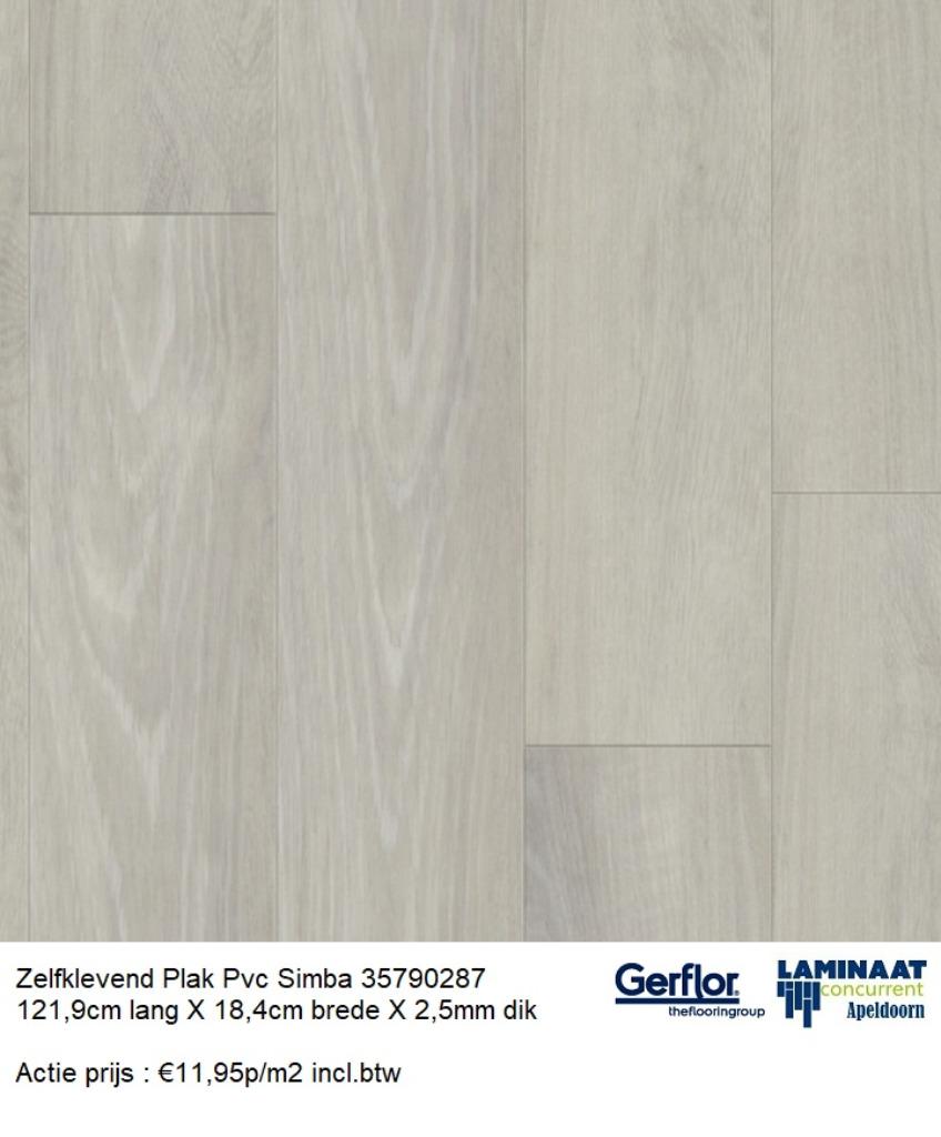 Zelfklevend Plak Pvc Simba Grey 2,5mm dik €11,95m2 incl.btw, Huis en Inrichting, Stoffering | Vloerbedekking, 75 m² of meer, Ophalen of Verzenden