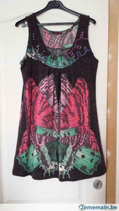Tuniek van acrylwol met vlinderparels, Gedragen, Maat 46/48 (XL) of groter, Overige kleuren